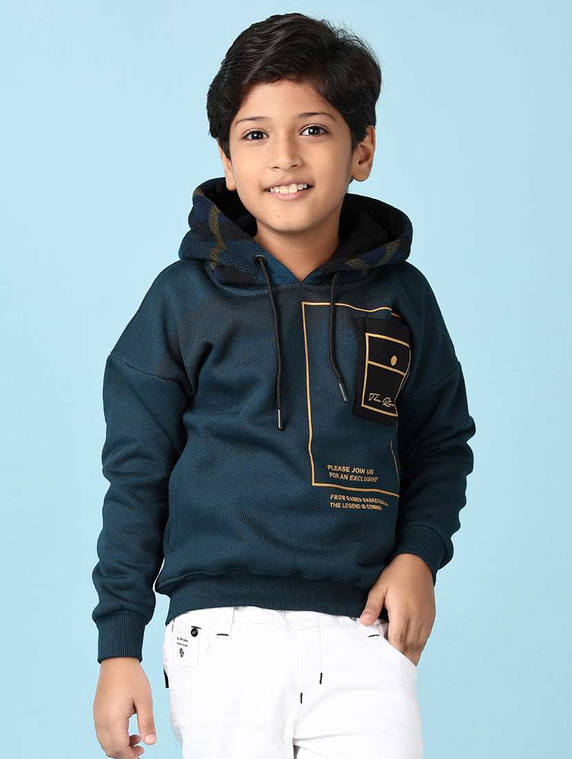 boys placement print hooded sweatshirt