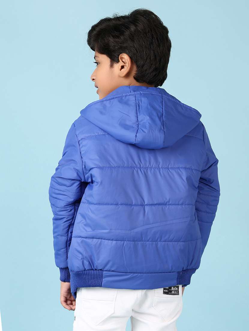 boys solid long sleeve hooded bomber jacket - 21570705 -  Standard Image - 3