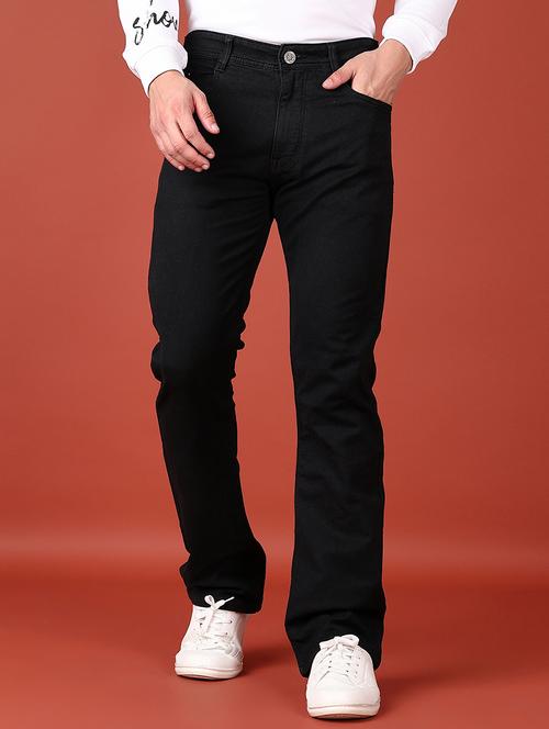 men mid rise plain straight fit jeans - 21570760 - Standard Image - 0