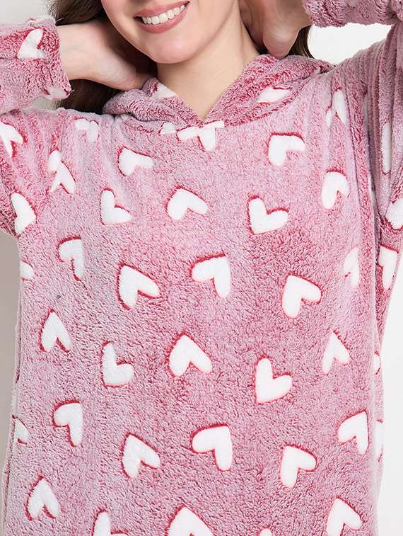 women self designed hooded pyjama nightwear set - 21571142 -  Standard Image - 5