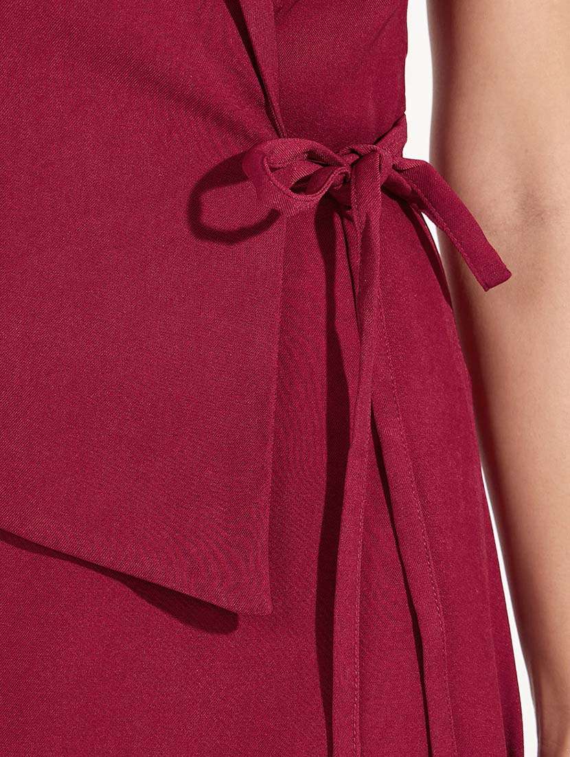 women red solid a-line dress - 21571401 -  Standard Image - 5