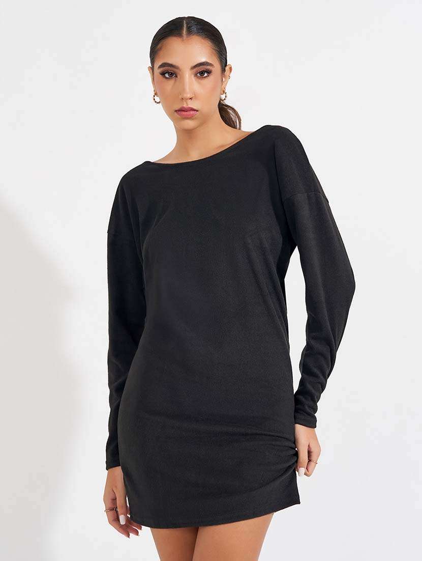 women black solid bodycon dress - 21571406 -  Zoom Image - 0