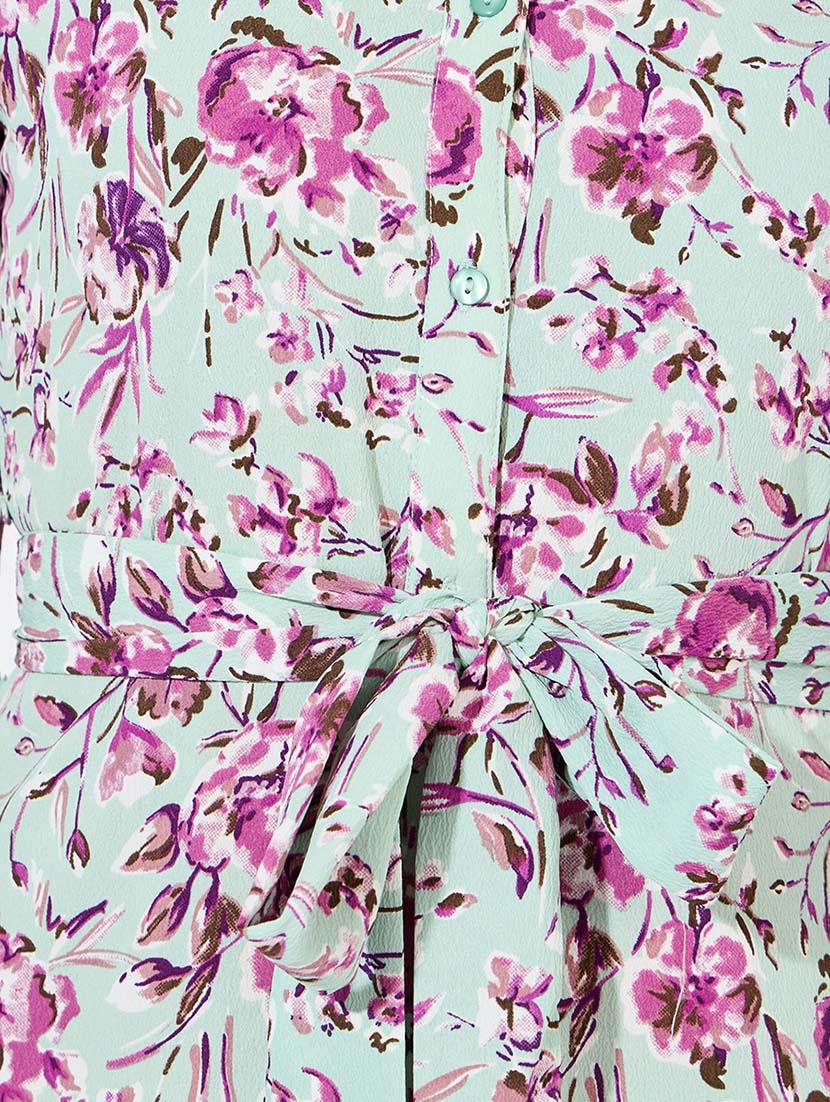 women blue floral printed a-line dress - 21571425 - Standard Image - 5