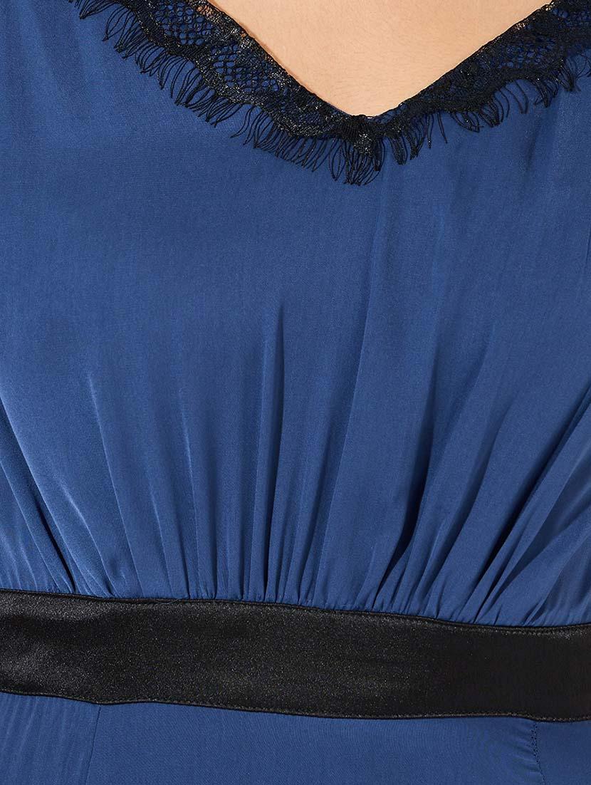 women navy blue solid a-line dress - 21571428 - Standard Image - 5