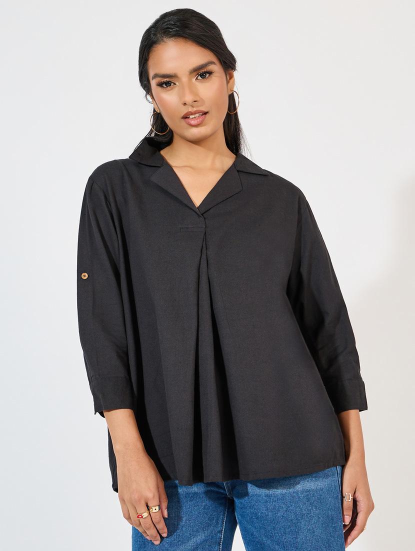 women collared solid regular shirt - 21571458 - Zoom Image - 0