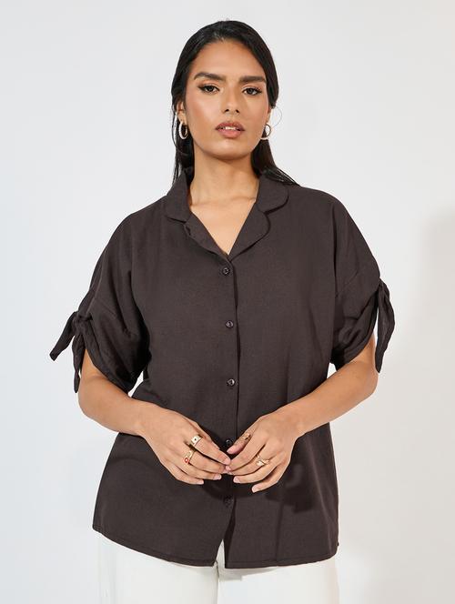 women collared solid regular shirt - 21571460 -  Standard Image - 0