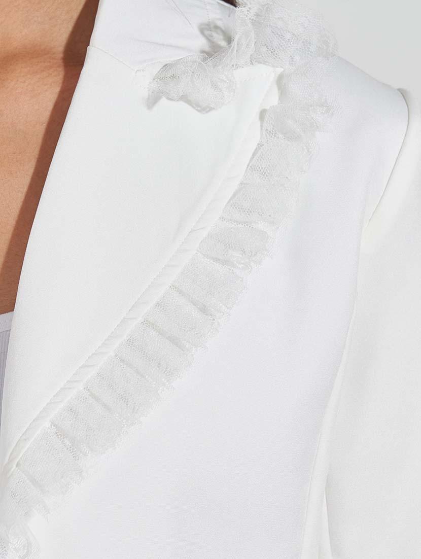women white solid casual blazer - 21571471 - Standard Image - 3