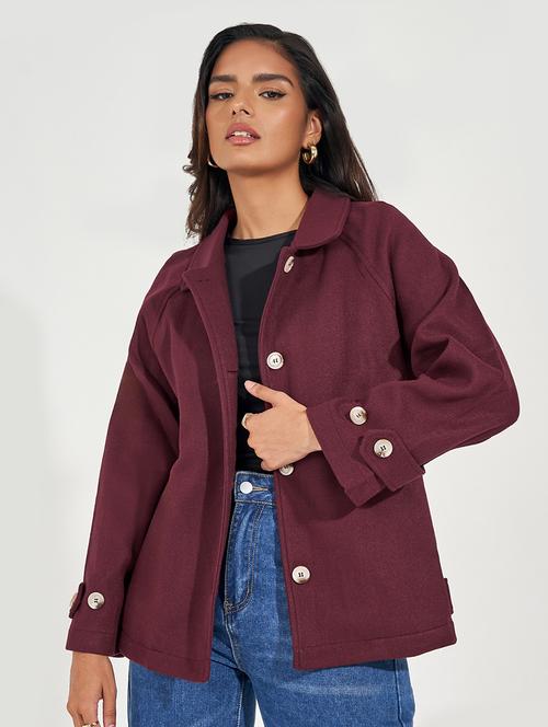 women purple solid ful sleeve regular jacket - 21571474 - Standard Image - 0
