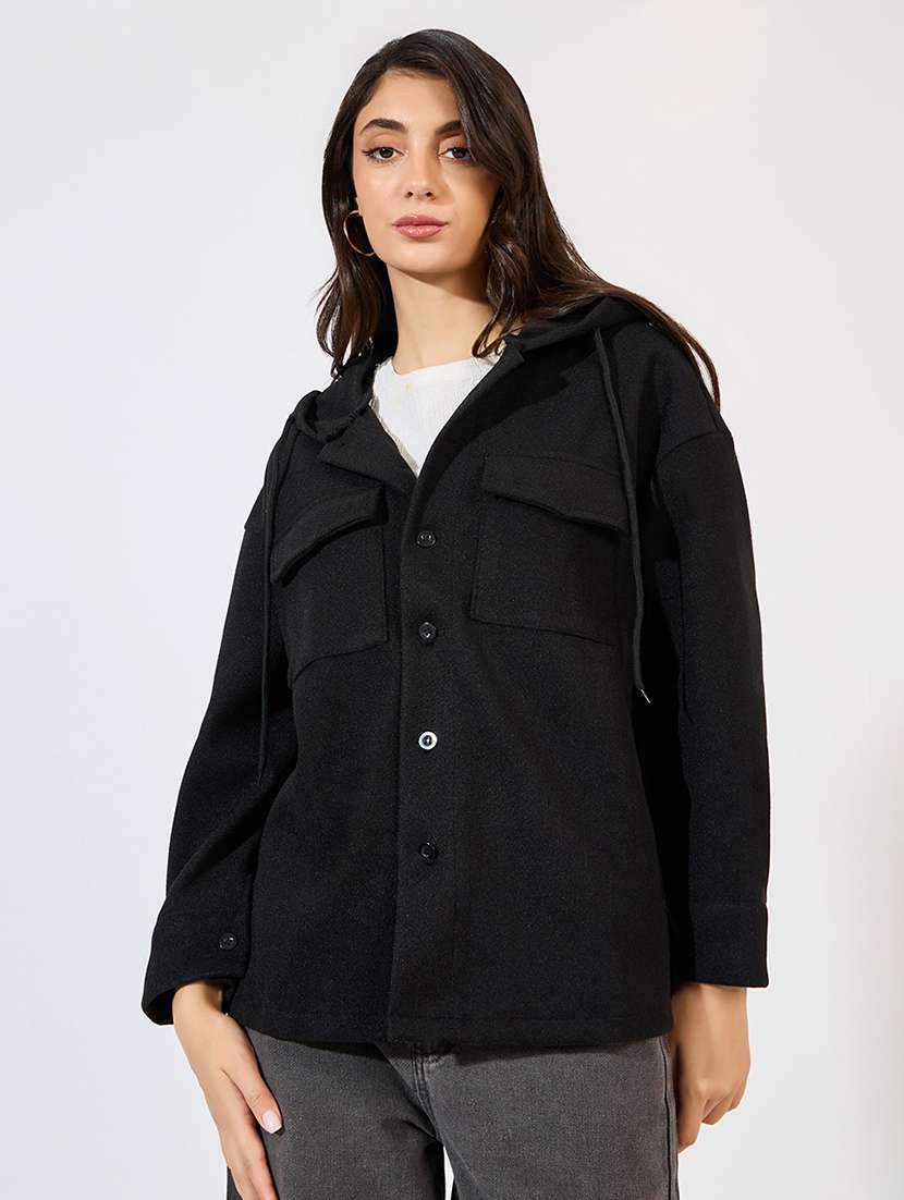 women long sleeve solid regular jacket