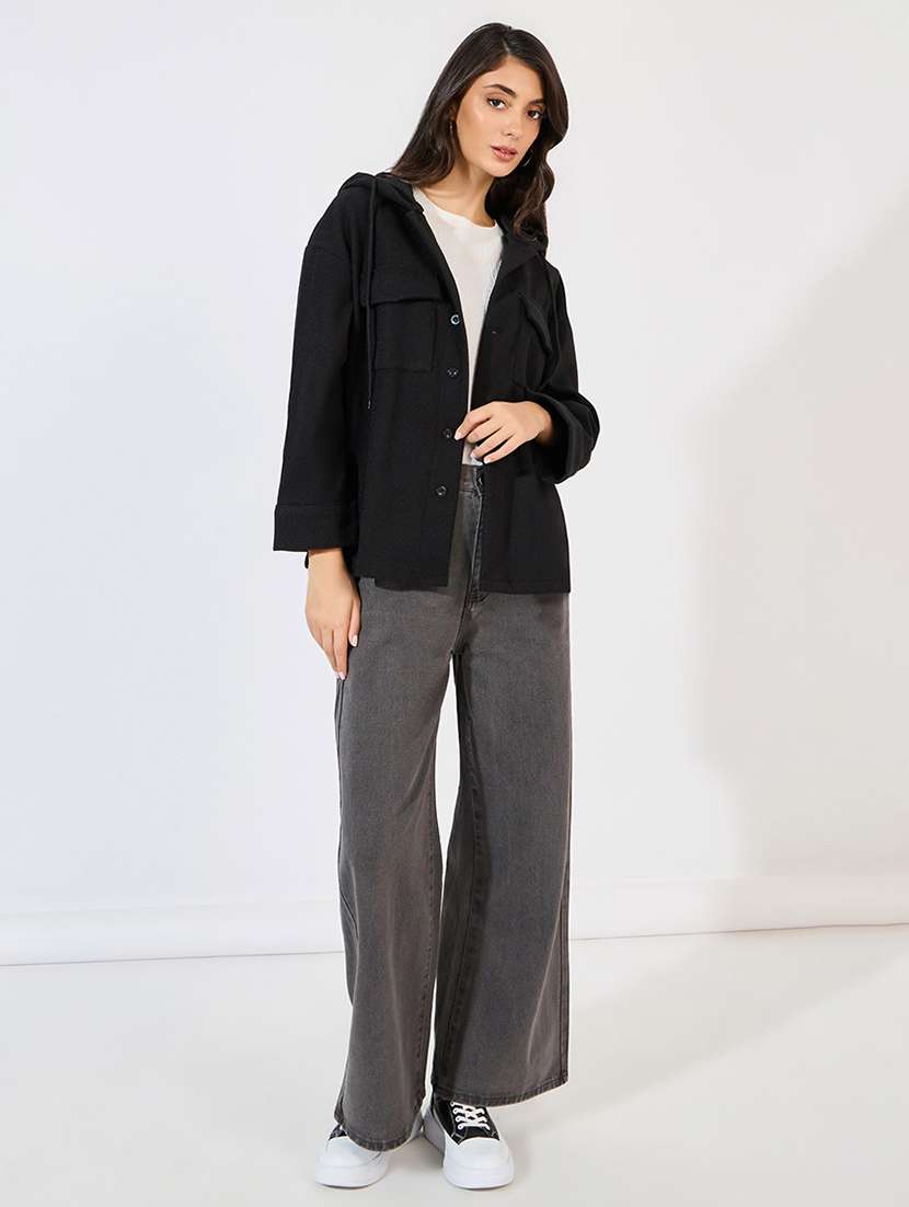 women long sleeve solid regular jacket - 21571489 -  Standard Image - 3