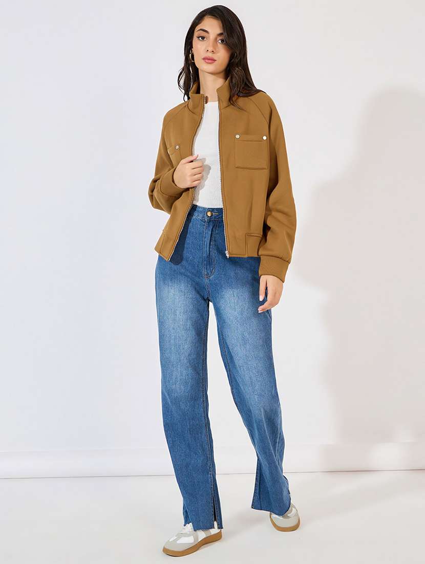 women long sleeve solid regular jacket - 21571493 - Standard Image - 3