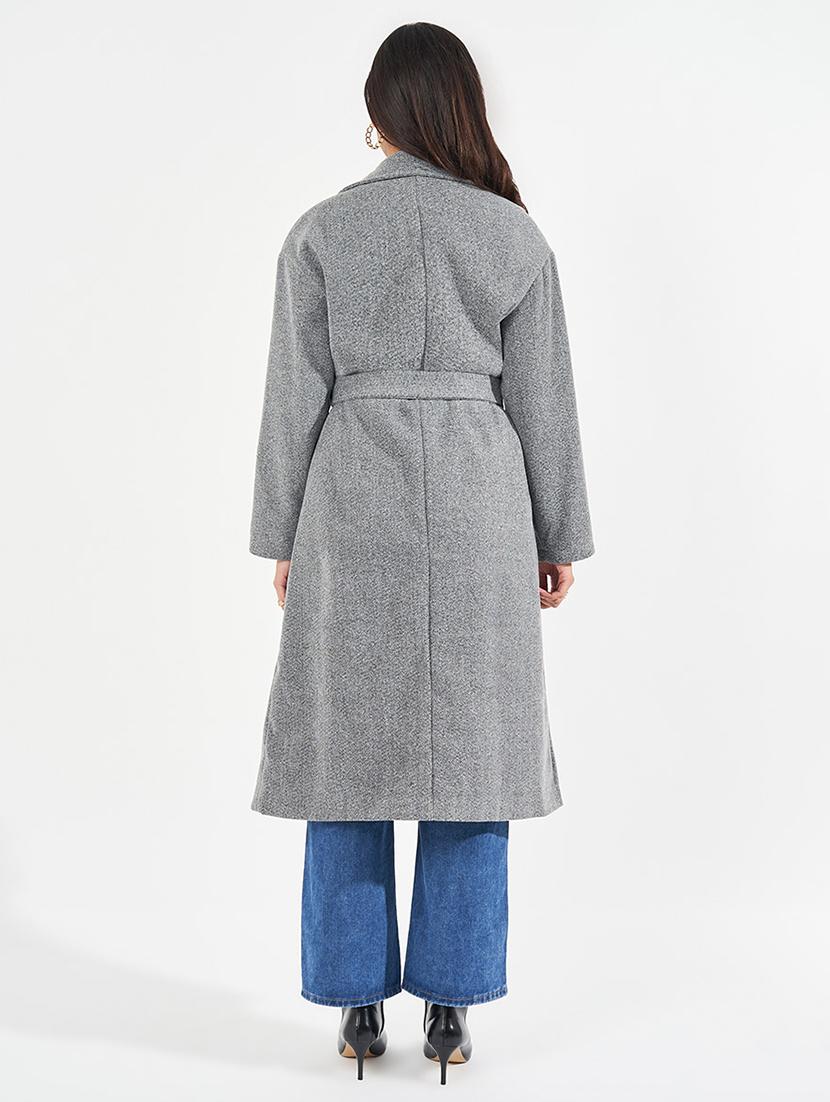 women full sleeve solid overcoat - 21571508 - Standard Image - 3