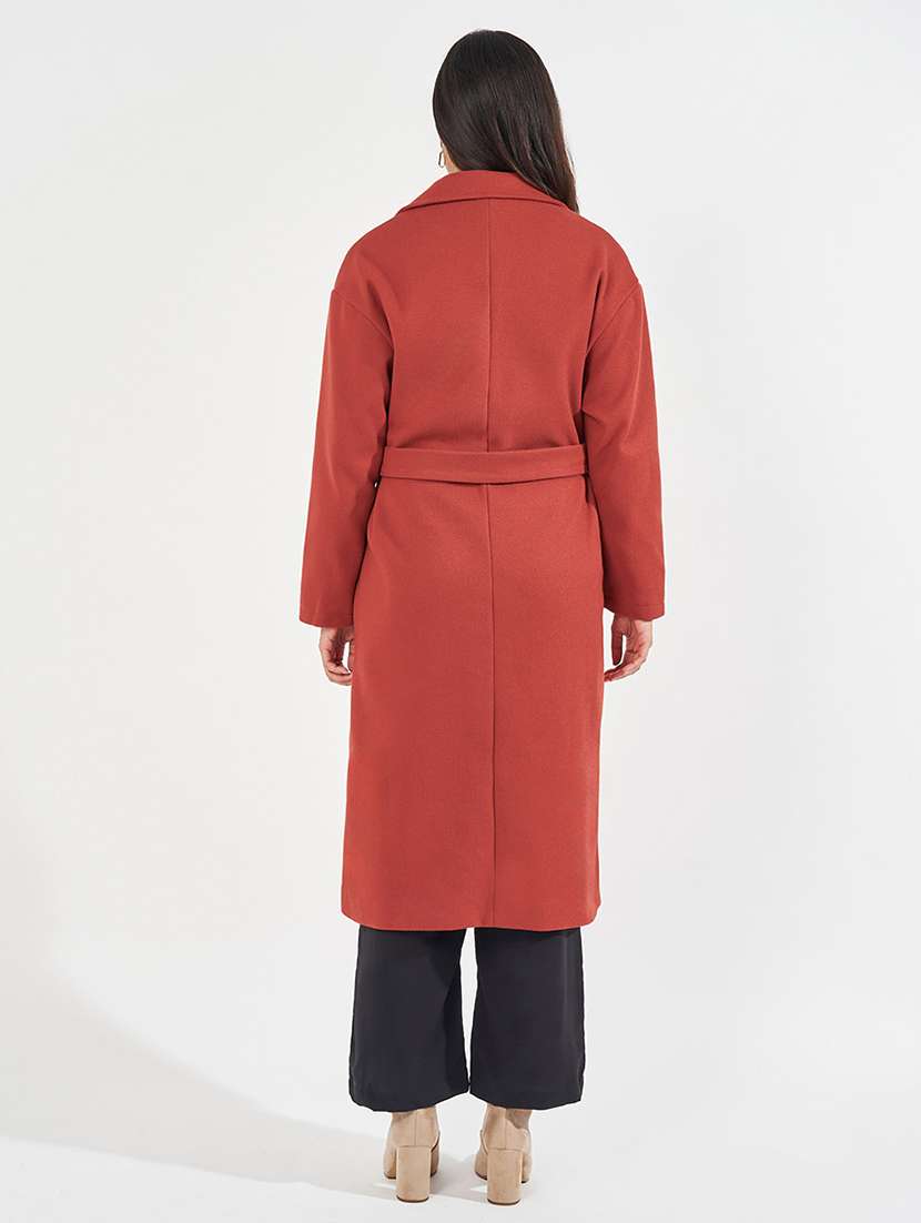 women full sleeve solid overcoat - 21571509 - Standard Image - 3