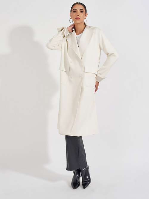 women full sleeve solid overcoat  - 21571510 -  Standard Image - 0
