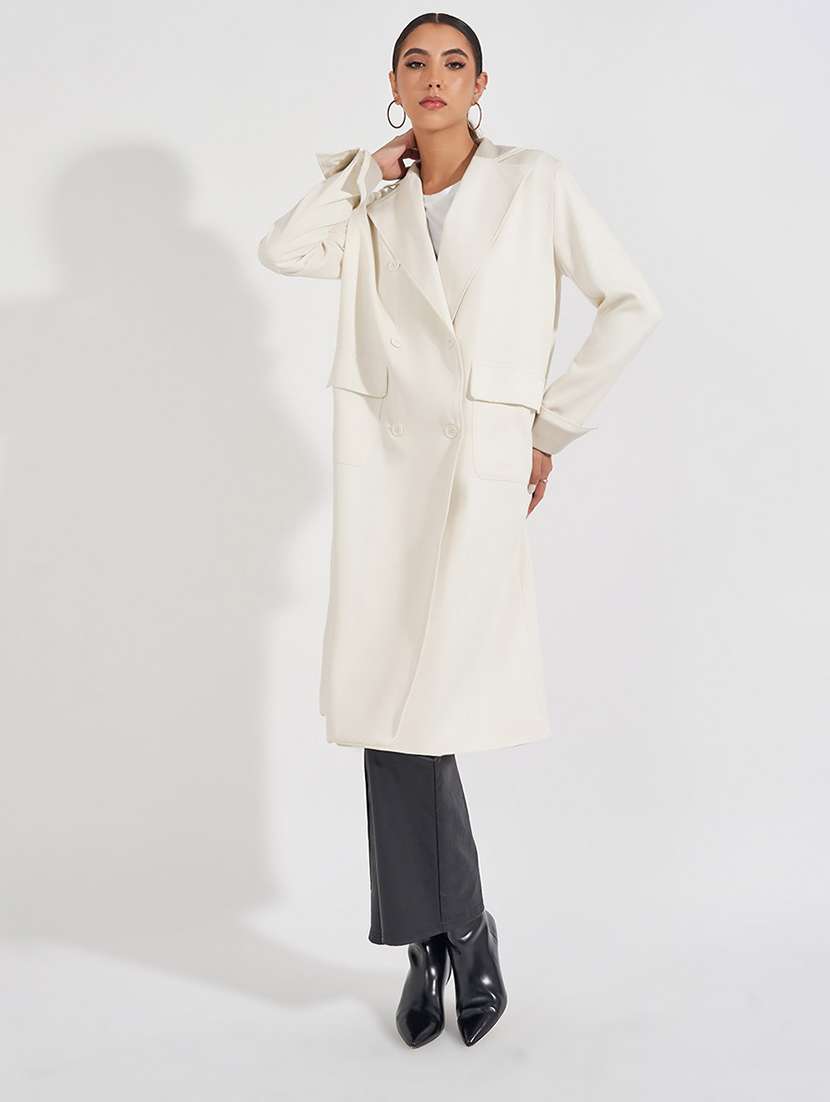 women full sleeve solid overcoat  - 21571510 -  Zoom Image - 0