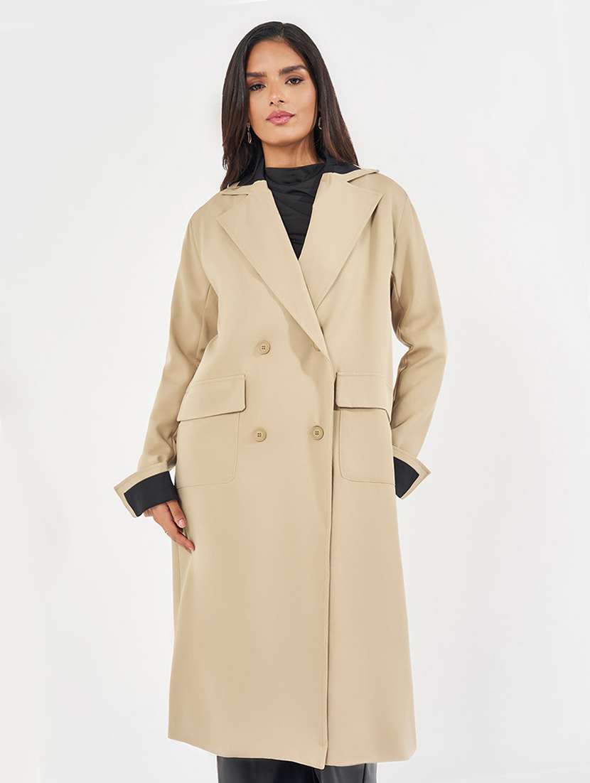 women full sleeve solid overcoat  - 21571511 -  Standard Image - 3