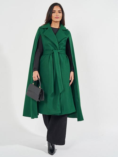 women full sleeve solid overcoat - 21571517 -  Standard Image - 0