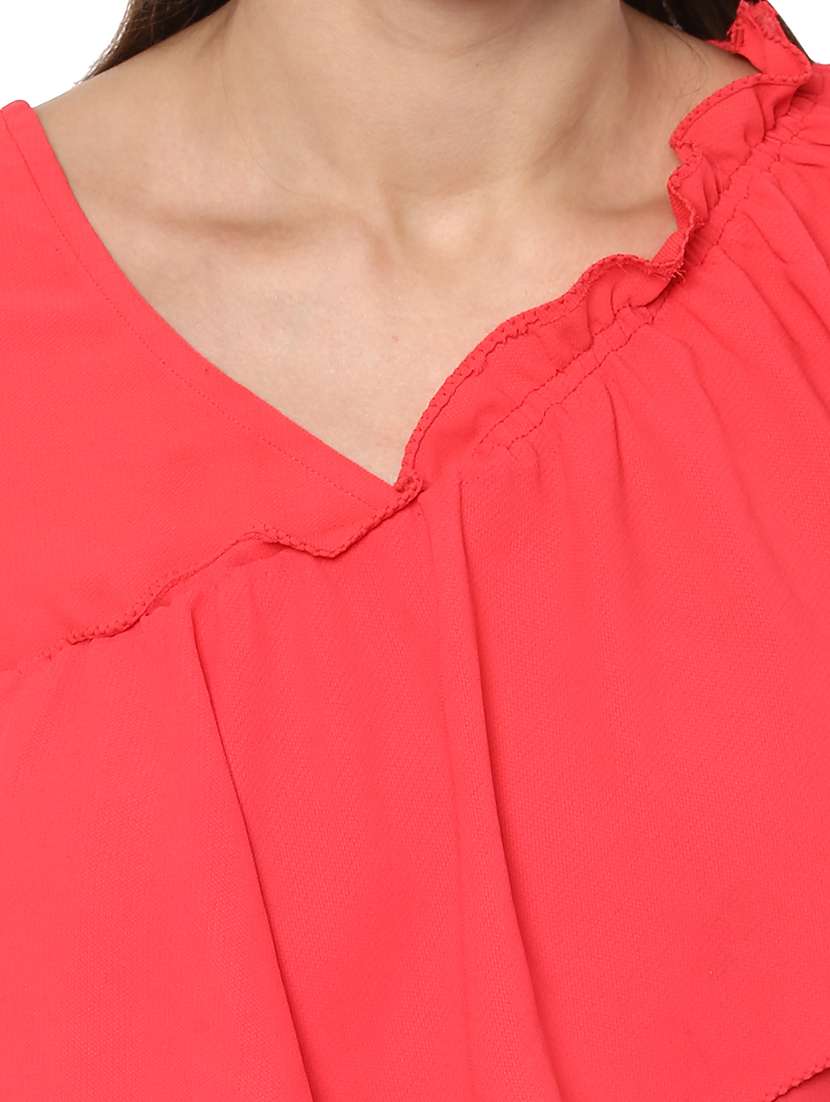 women red solid regular top - 21571609 -  Standard Image - 5