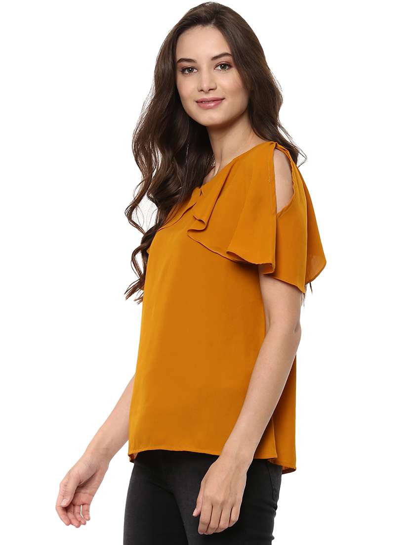 women mustard solid regular top - 21571610 - Zoom Image - 0
