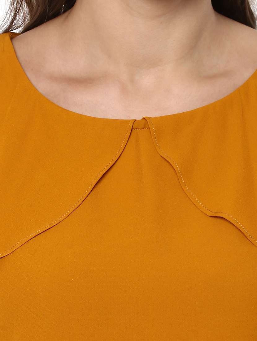 women mustard solid regular top - 21571610 - Standard Image - 5