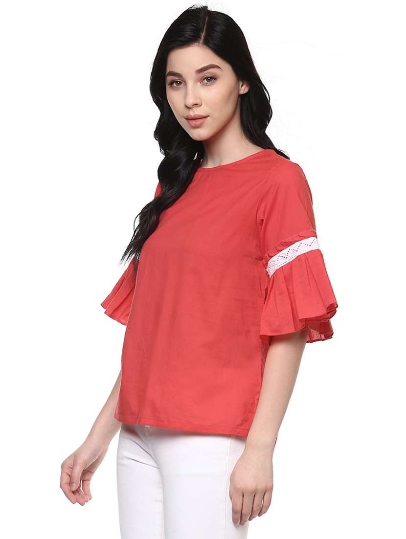 women coral solid regular top - 21571618 - Zoom Image - 0