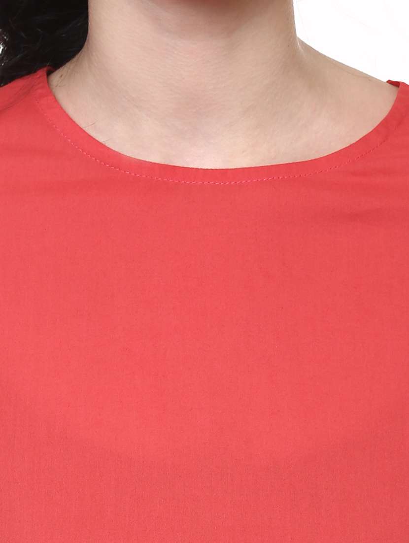 women coral solid regular top - 21571618 - Standard Image - 5