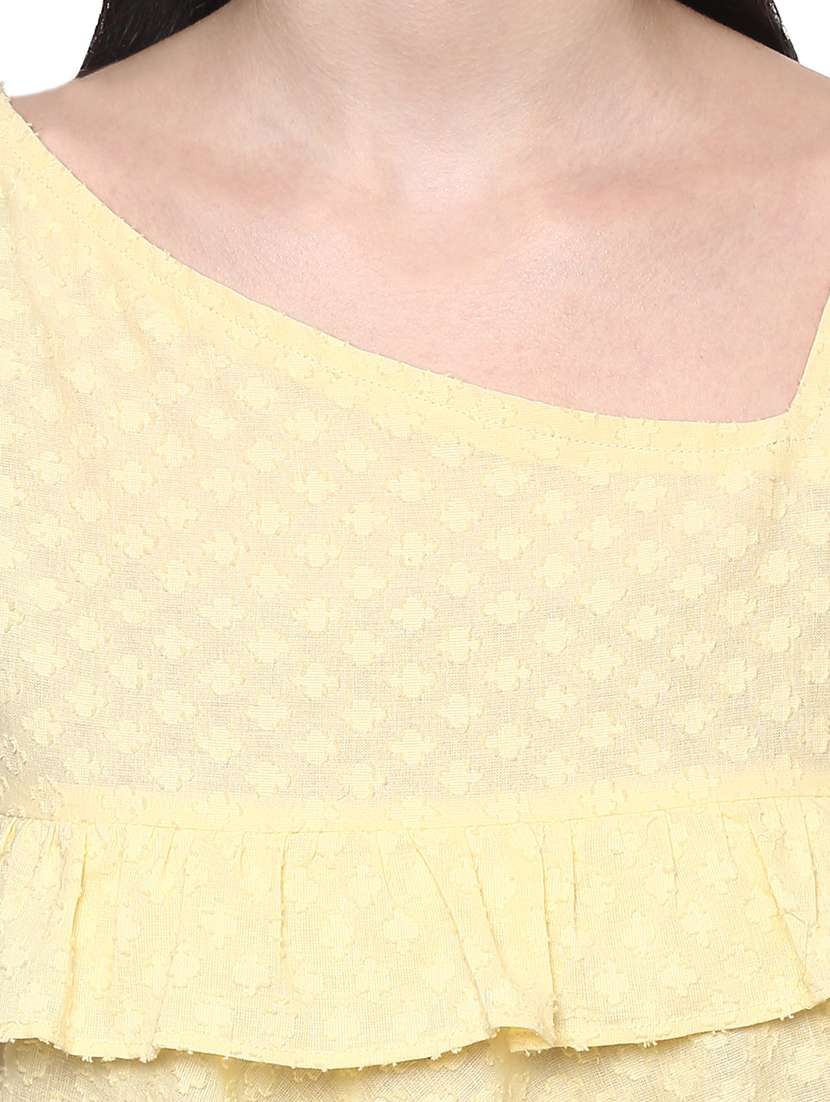 women yellow self-designed regular top - 21571620 - Standard Image - 5