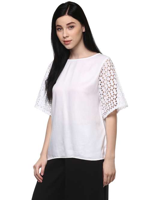 women white solid regular top - 21571622 -  Standard Image - 0