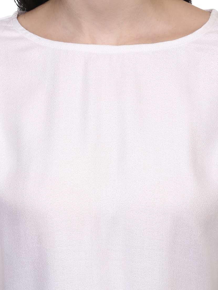 women white solid regular top - 21571622 -  Standard Image - 5