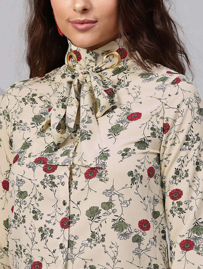 women beige printed regular top - 21571642 - Standard Image - 5