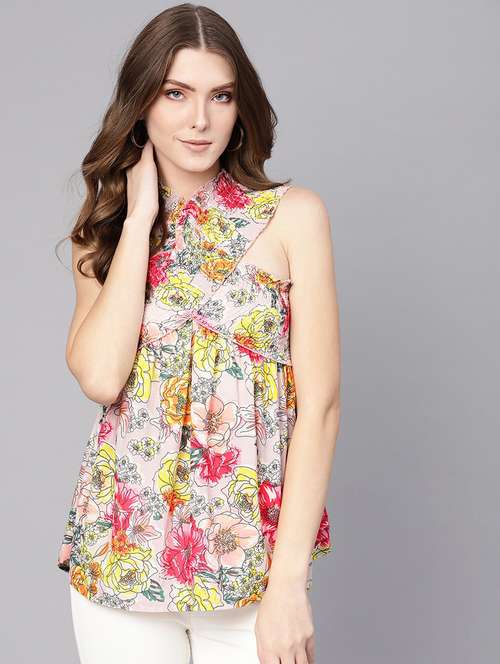 women halter neck printed regular top - 21571645 -  Standard Image - 0