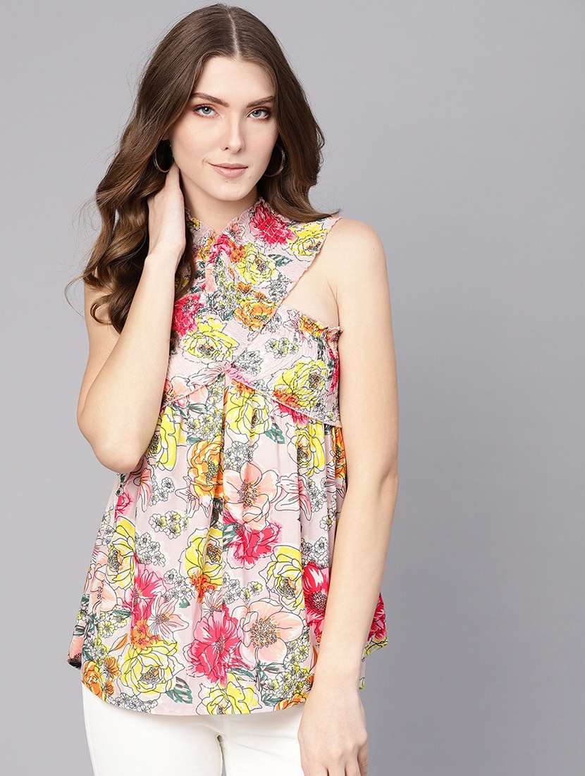 women halter neck printed regular top - 21571645 -  Zoom Image - 0