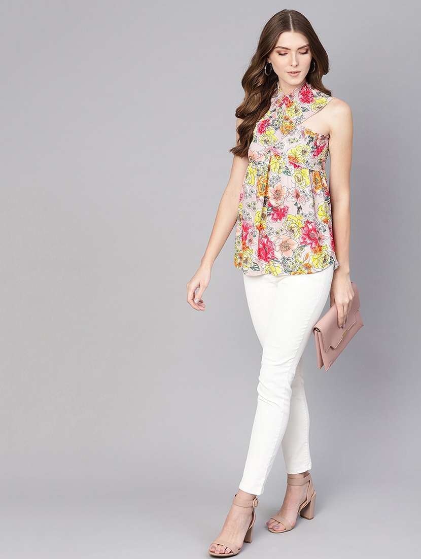 women halter neck printed regular top - 21571645 -  Standard Image - 3