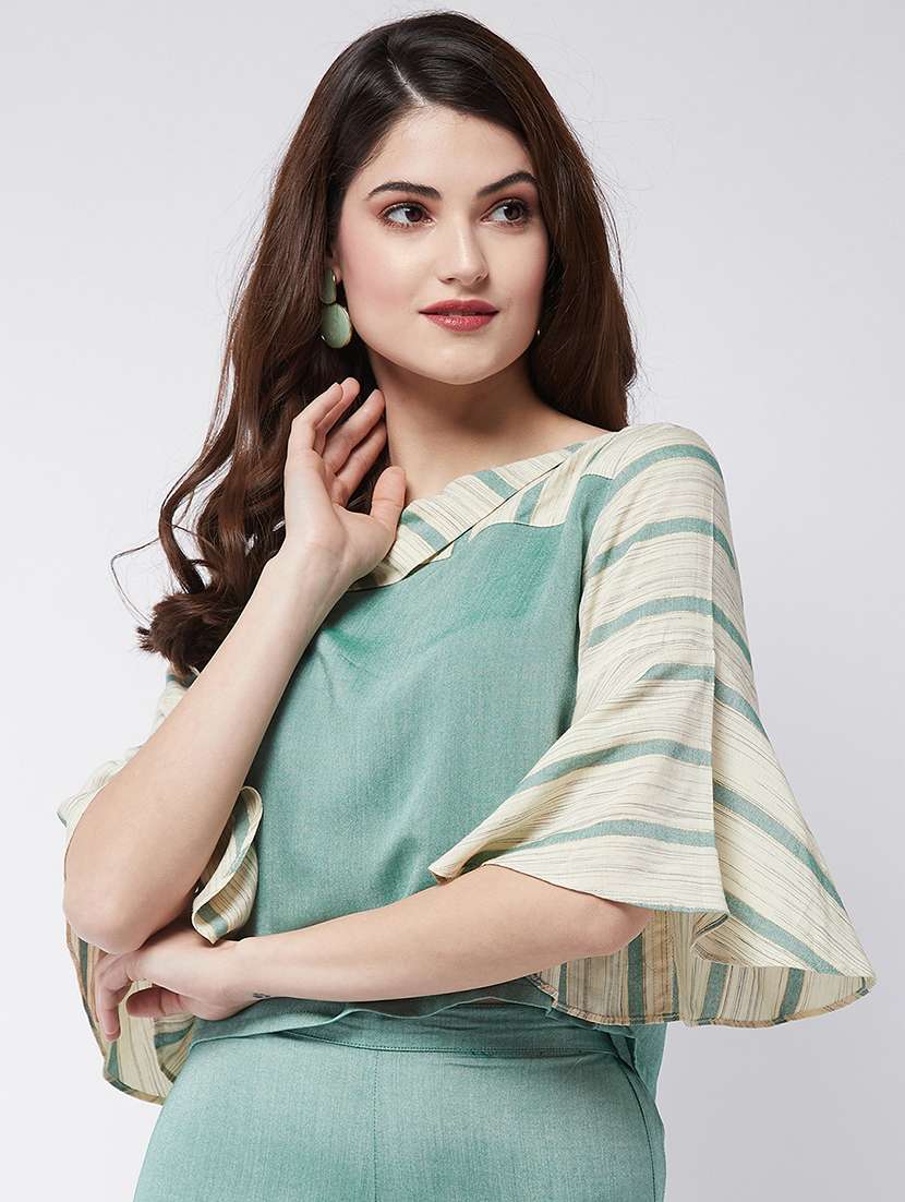 women green self-designed regular top - 21571653 -  Zoom Image - 0