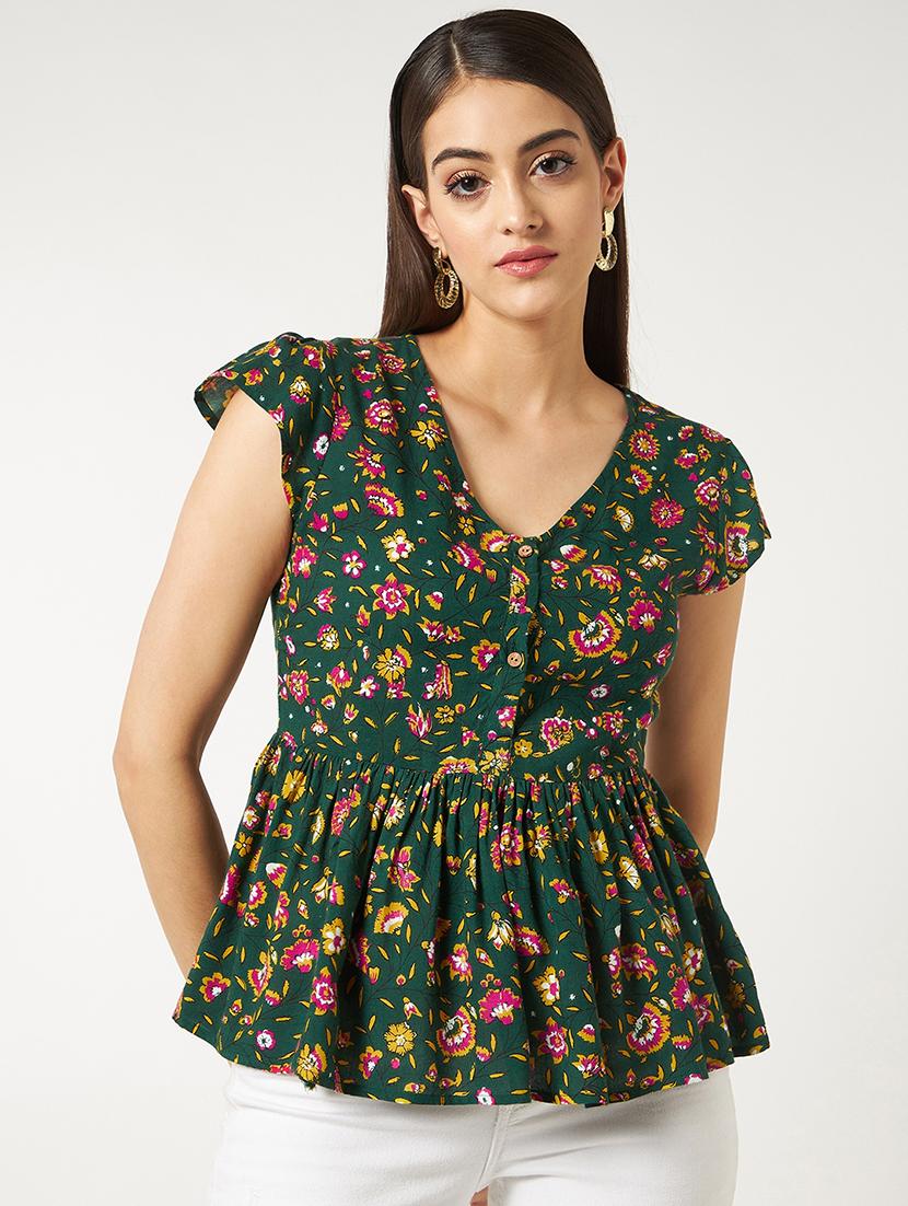 women green printed regular top - 21571654 - Zoom Image - 0