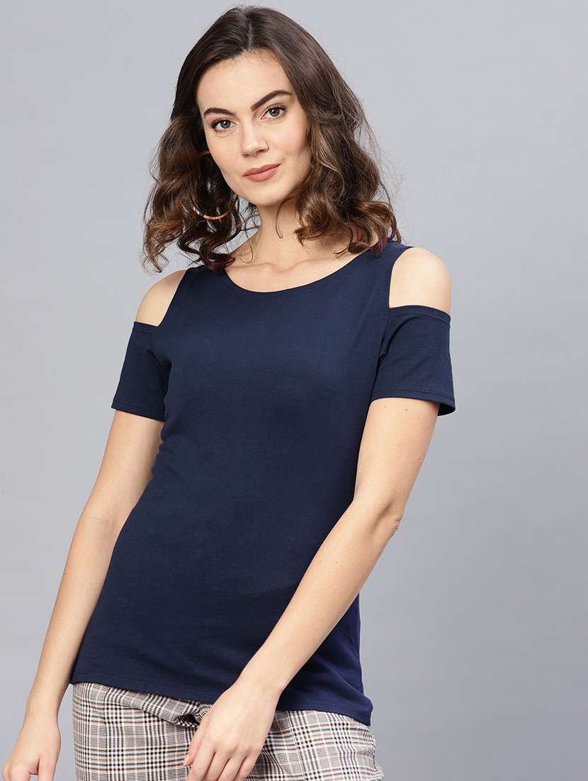 women navy blue solid regular top - 21571660 - Zoom Image - 0