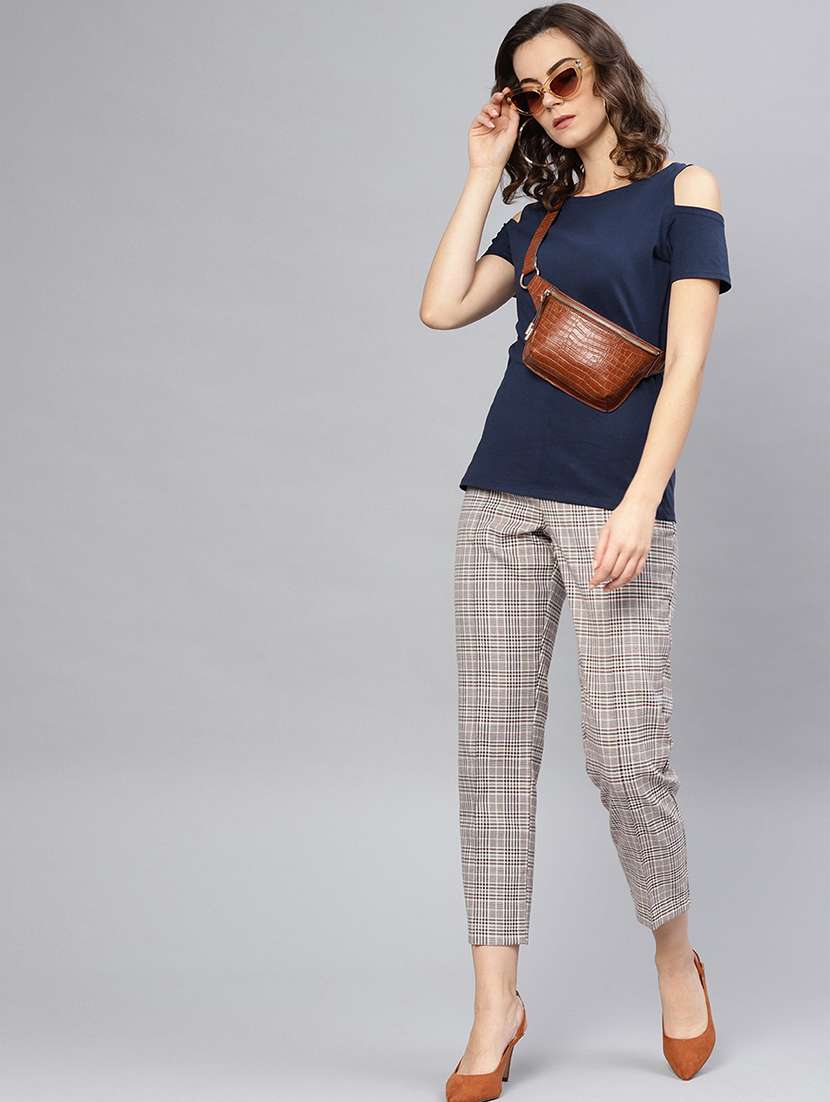 women navy blue solid regular top - 21571660 - Standard Image - 3