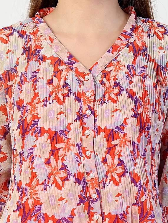 women long sleeve floral printed regular t-shirt - 21571961 -  Standard Image - 5