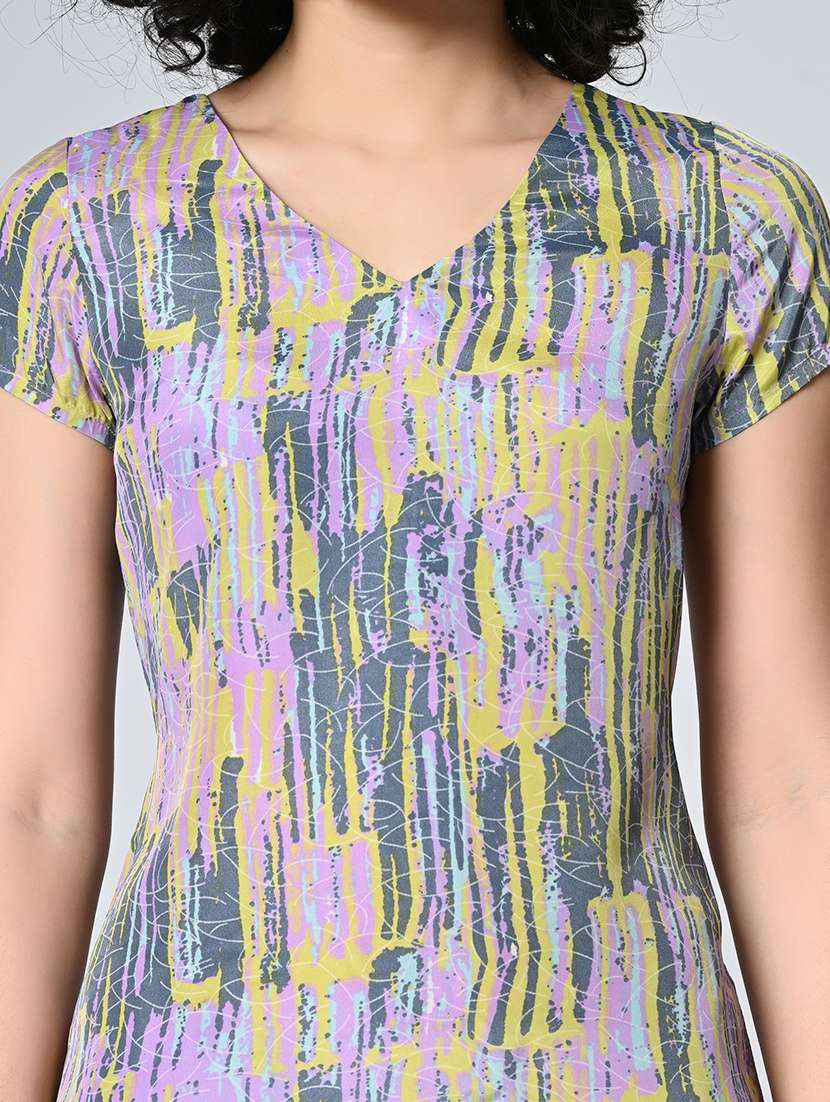 women printed short sleeve shift dress - 21571965 - Standard Image - 5