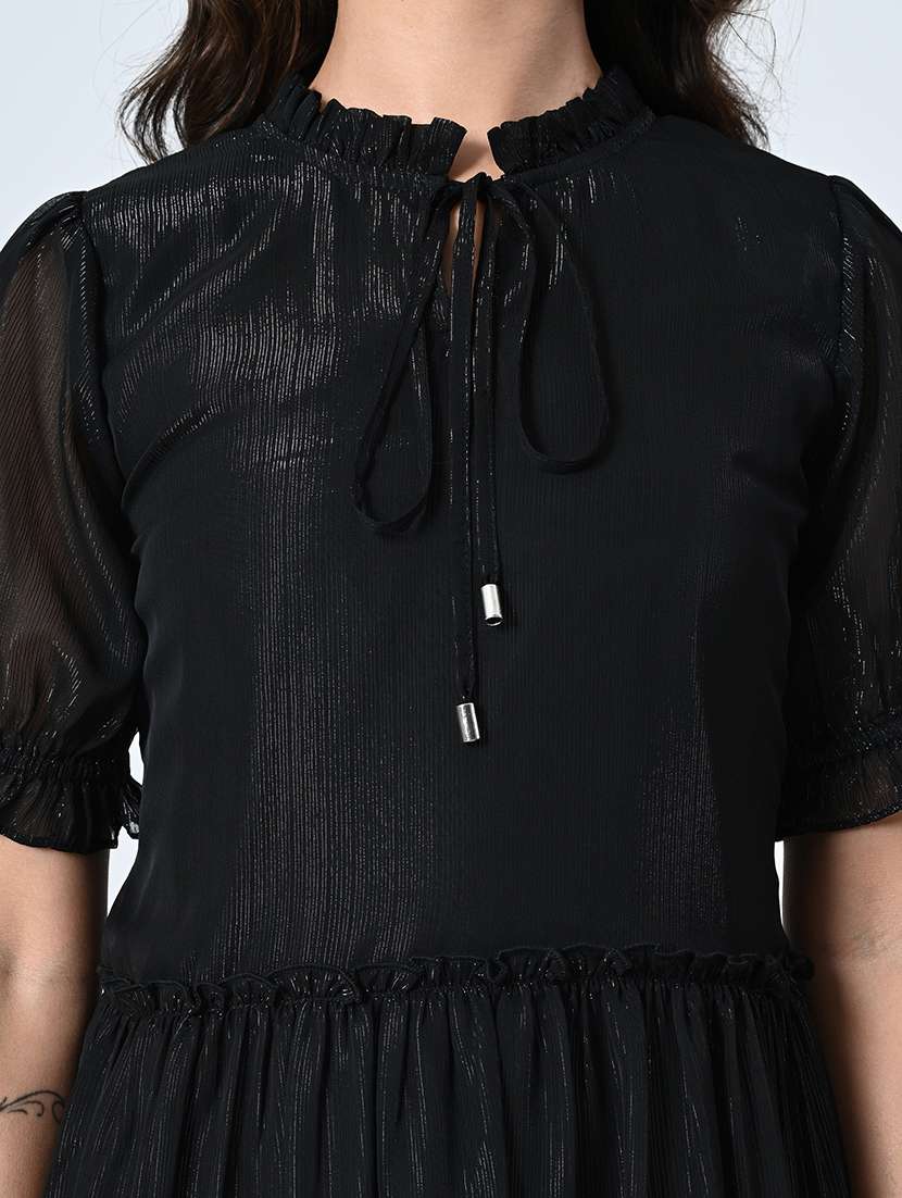 women black self-designed tiered dress - 21571973 -  Standard Image - 5