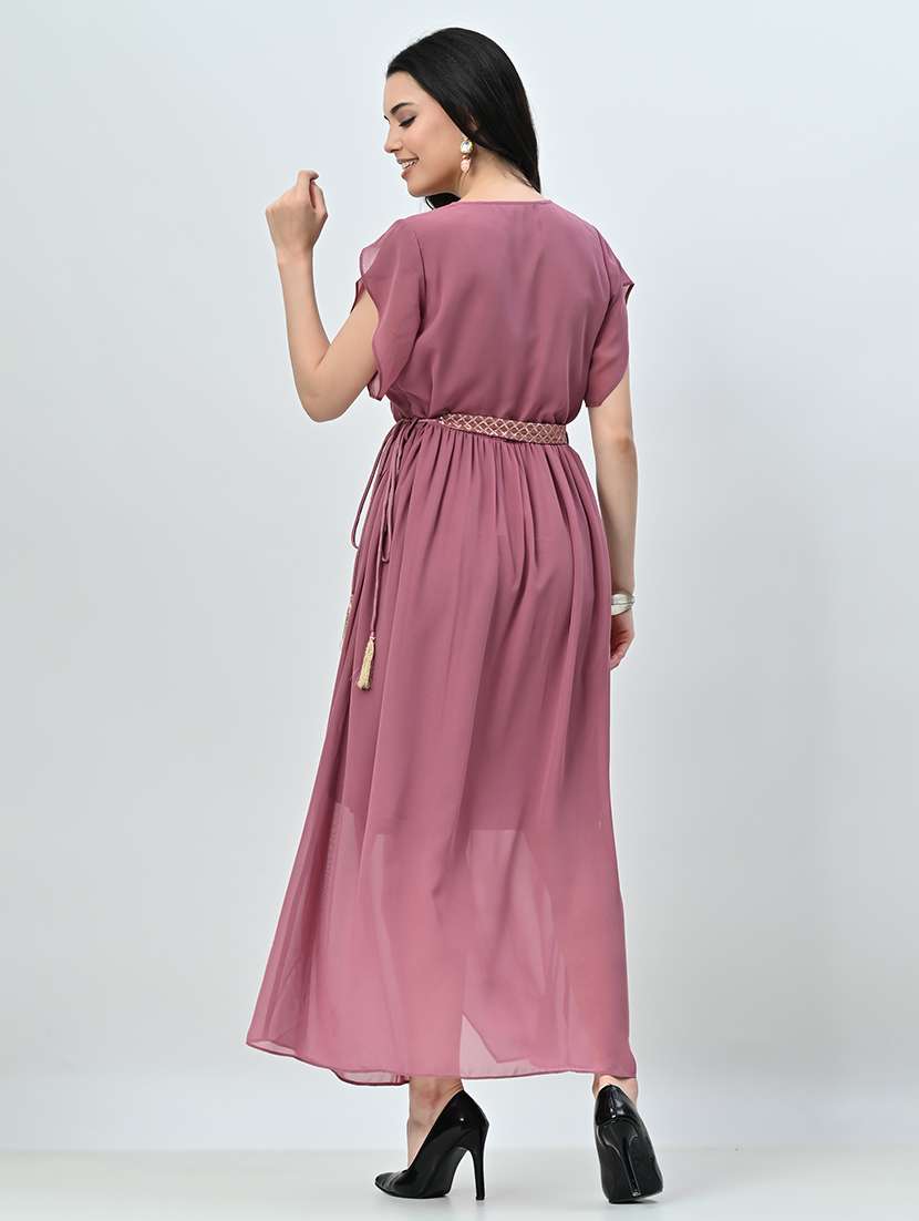 women pink solid a-line dress - 21571977 -  Standard Image - 3