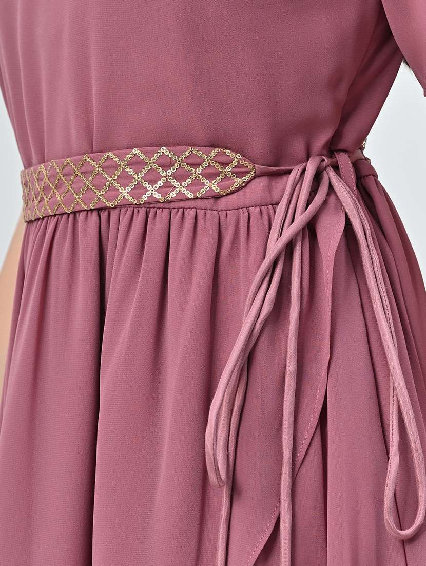 women pink solid a-line dress - 21571977 -  Standard Image - 5