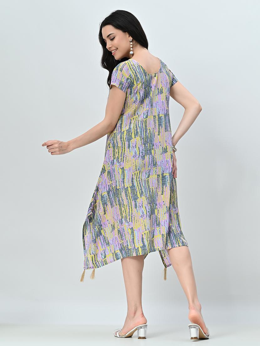 women multicolored printed a-line dress - 21571979 - Standard Image - 3