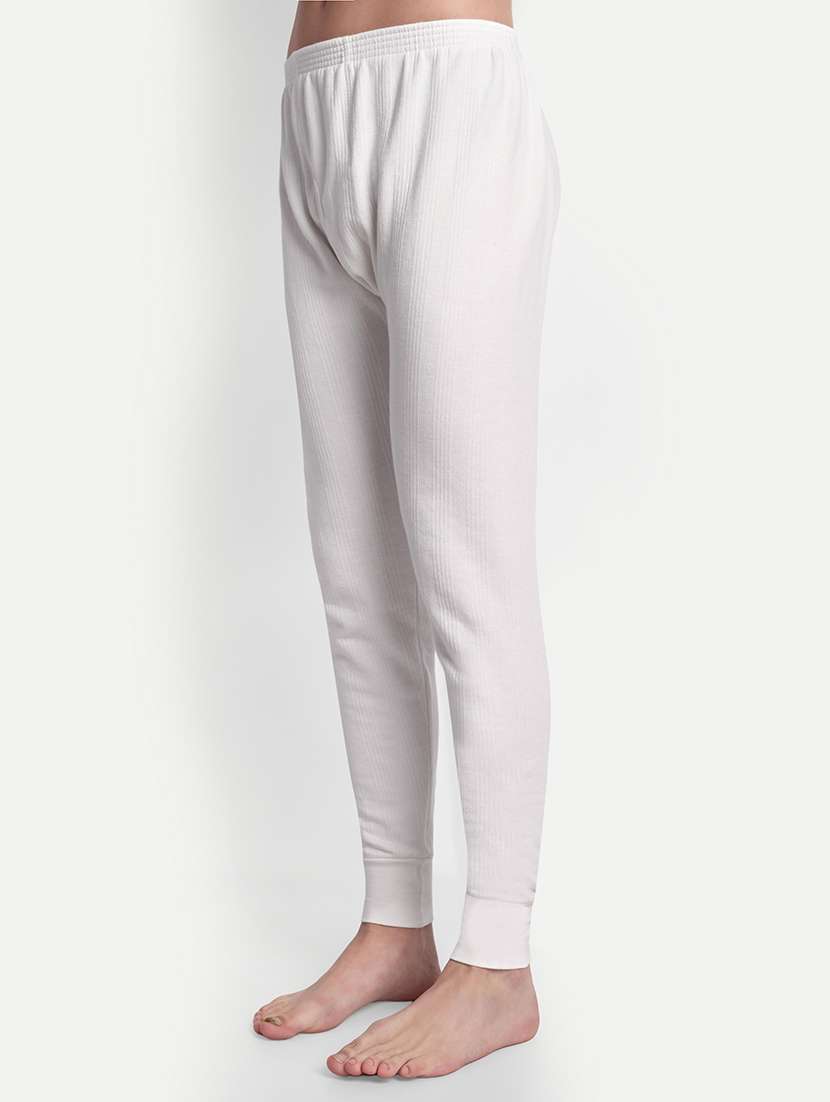 men solid long sleeve round neck top & bottom thermal set - 21572025 -  Standard Image - 3