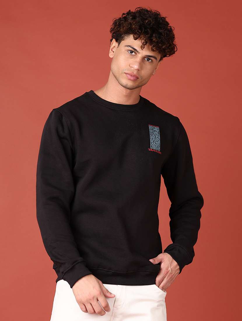 men long sleeves front & back print sweatshirt