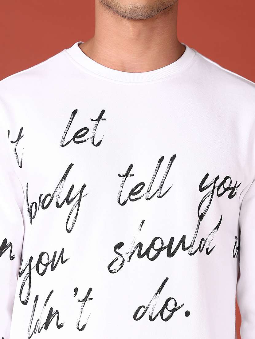 men long sleeves front print sweatshirt - 21572155 -  Standard Image - 5