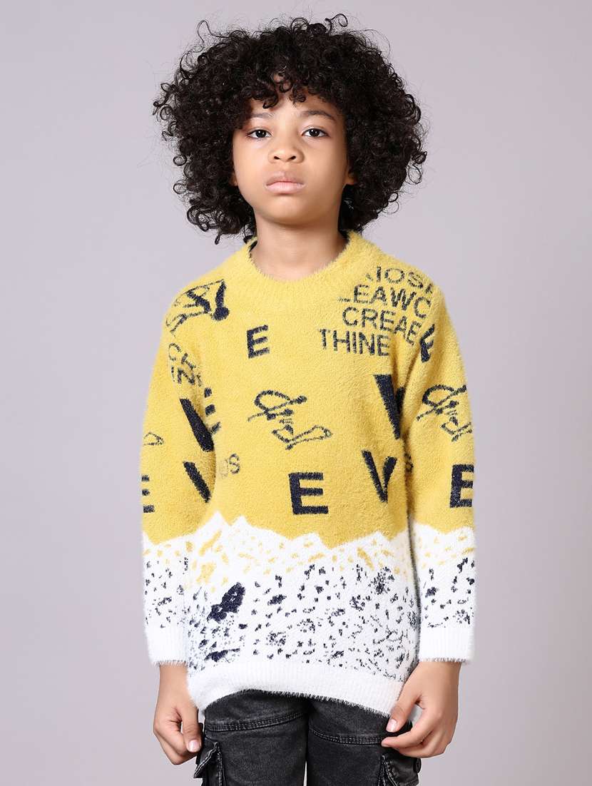 boys printed long sleeves sweater