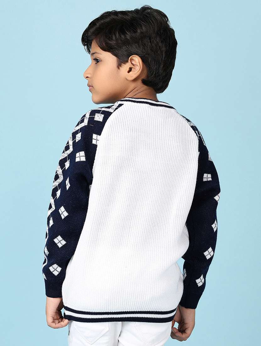 boys self design long sleeve pullover sweater - 21572160 -  Standard Image - 3