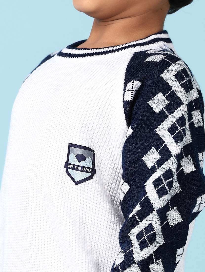 boys self design long sleeve pullover sweater - 21572160 -  Standard Image - 5