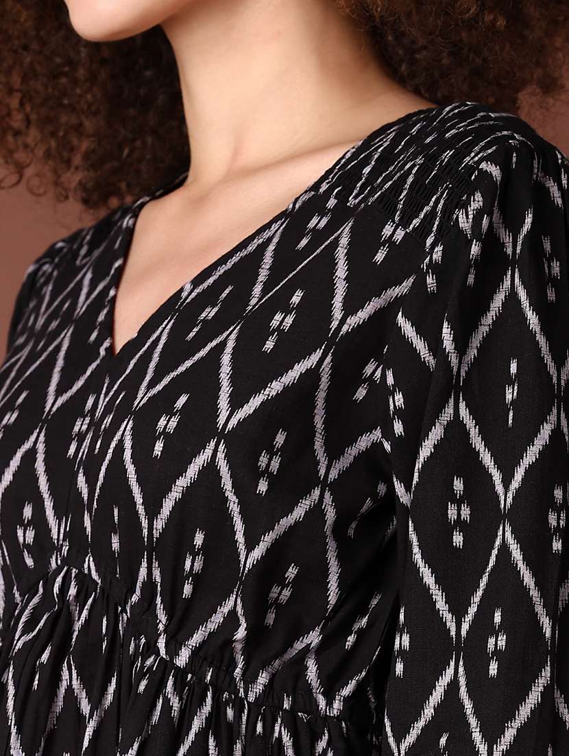 women black printed a-line ethnic dress - 21572218 -  Standard Image - 5